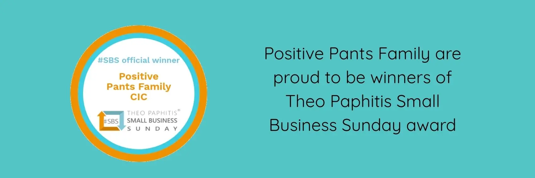 Footer element informing PPF is a winner of Theo Paphitis Small Business Sunday award